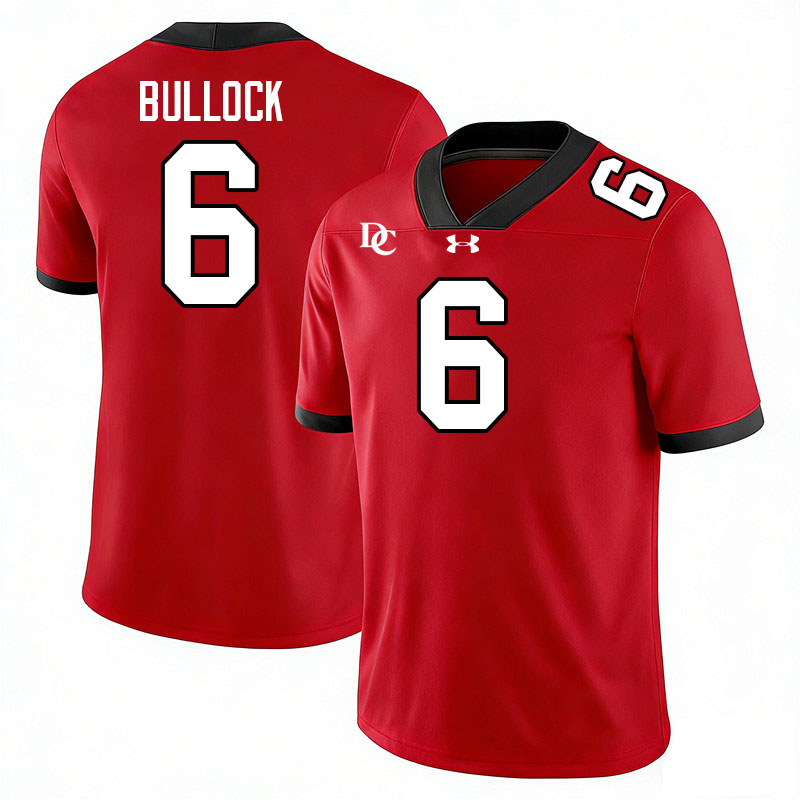 Davidson Wildcats #6 Casey Bullock College Football Jerseys,Uniforms-Red